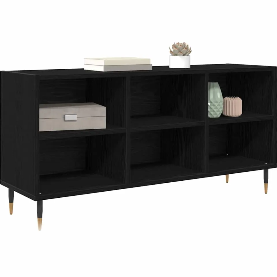 vidaXL TV-kast 103,5 x 30 x 50 cm Zwart Eiken Bewerkt hout
