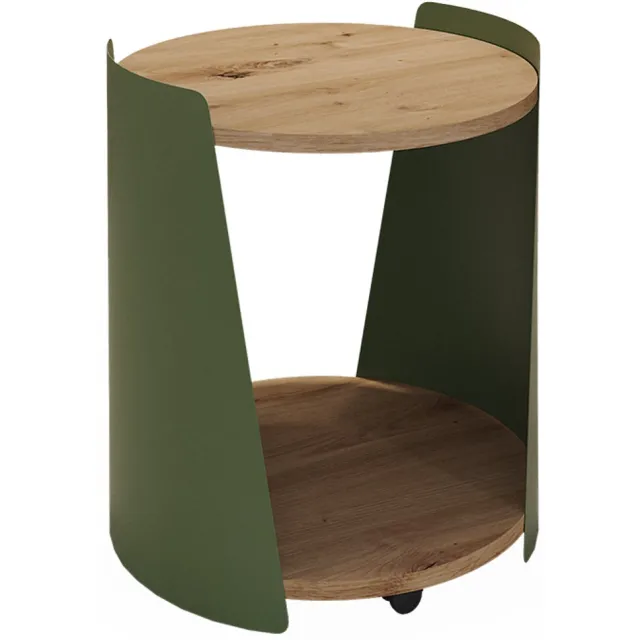 Vicco Lofta Salontafel – 40 x 40 cm Groen Groen/Eiken