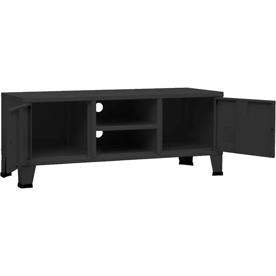 vidaXL Tv-meubel industrieel 105x35x42 cm metaal zwart, foto 4