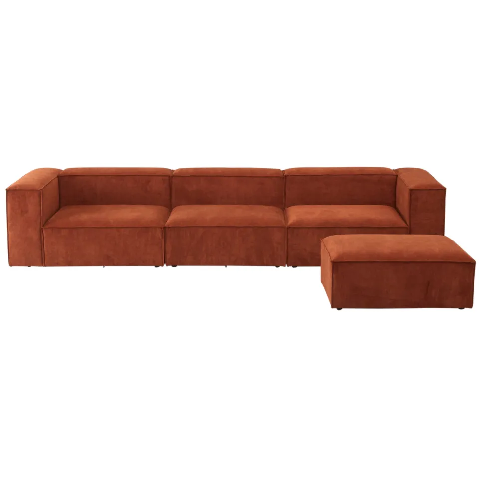 NOUS Living Igor III 4-zitsbank terracotta