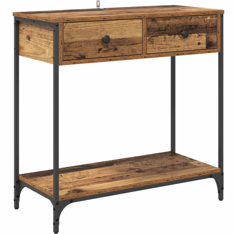 vidaXL Wandtafel Oud Hout 75 x 34,5 x 75 cm Bewerkt hout Bruin