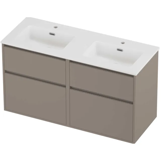 Proline Tribute Badmeubelset Porselein Elegant 4 Laden 120x46x67 cm Mat White Clay Beige
