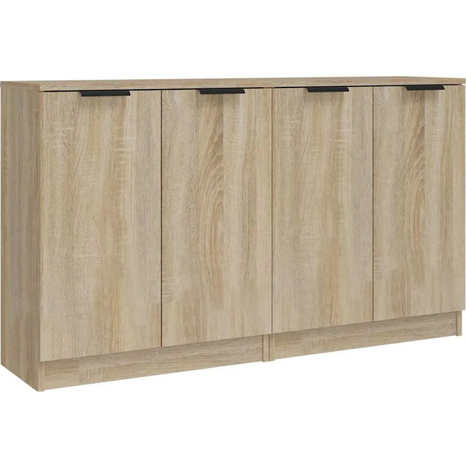 vidaXL Dressoirs 2 st 60x30x70 cm bewerkt hout sonoma eikenkleurig, foto 3