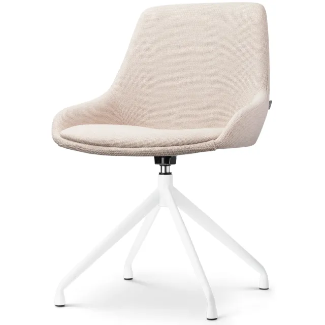 Nolon Nola-Isa draaibare eetkamerstoel beige - wit onderstel