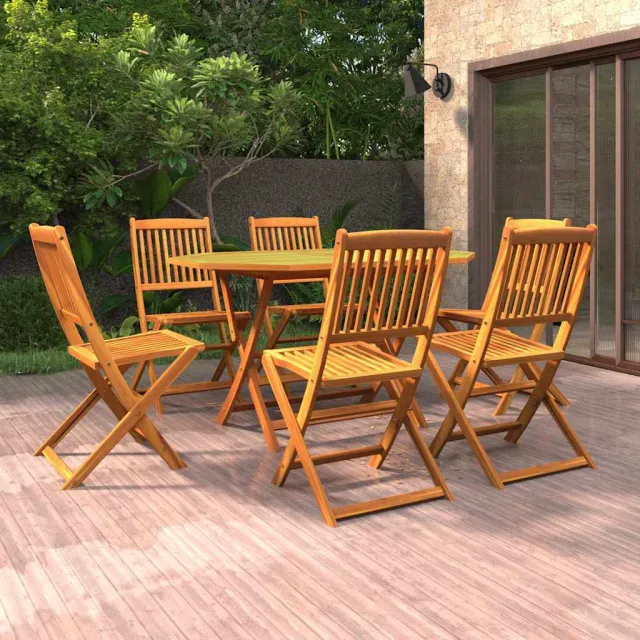 vidaXL 7-delige Tuinset massief acaciahout bruin, foto 2