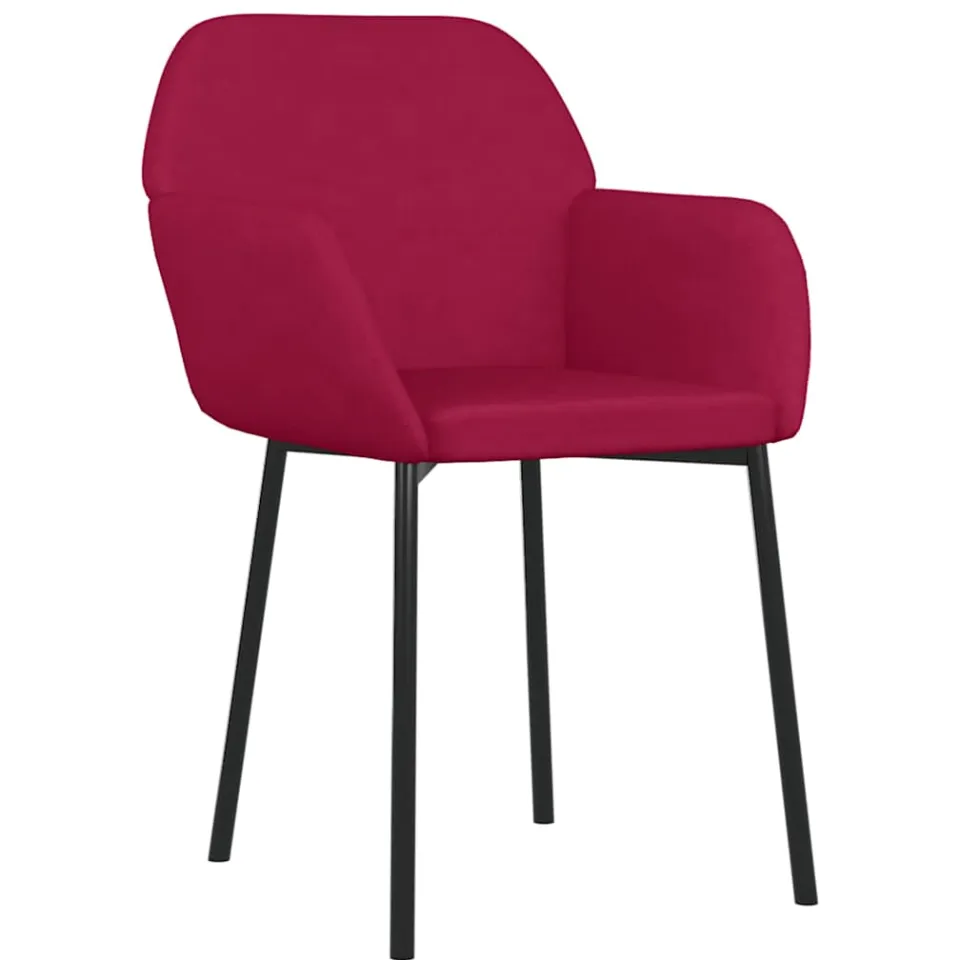 vidaXL Eetkamerstoelen 2 st fluweel wijnrood