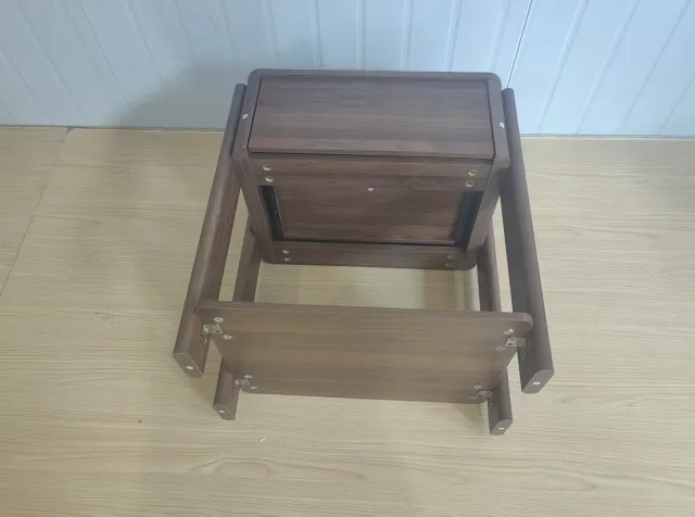 MIVRAY Nachtkastje - Bijzettafel Met Lade en Open Onderplank - Voor Slaapkamer en Woonkamer - Walnootkleur - Verpakking 66x48x14 cm
