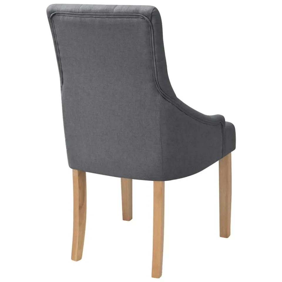 vidaXL Eetkamerstoelen 4 st stof donkergrijs grijs, foto 4