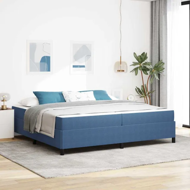 vidaXL Bedframe met matras Blauw 200 x 200 cm Stof