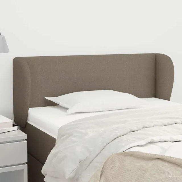 vidaXL Hoofdbord met randen 83x23x78/88 cm stof taupe