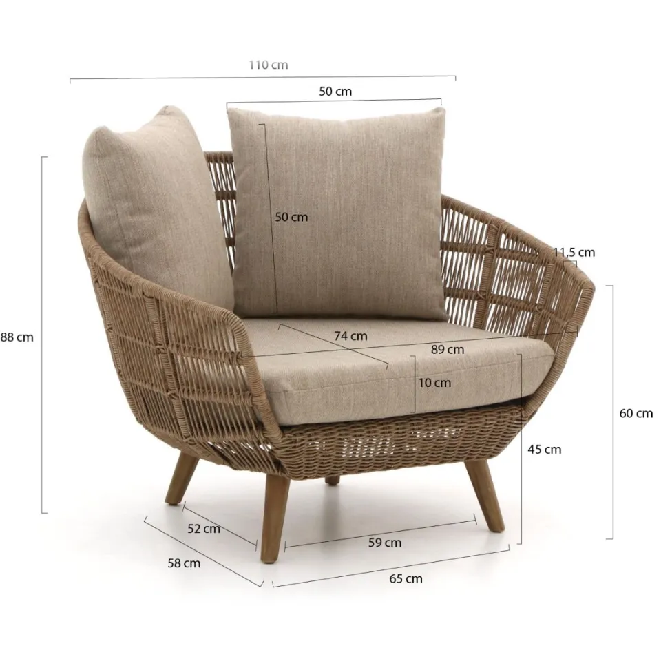 Intenso Furniture Intenso Stila lounge tuinstoel taupe, foto 2