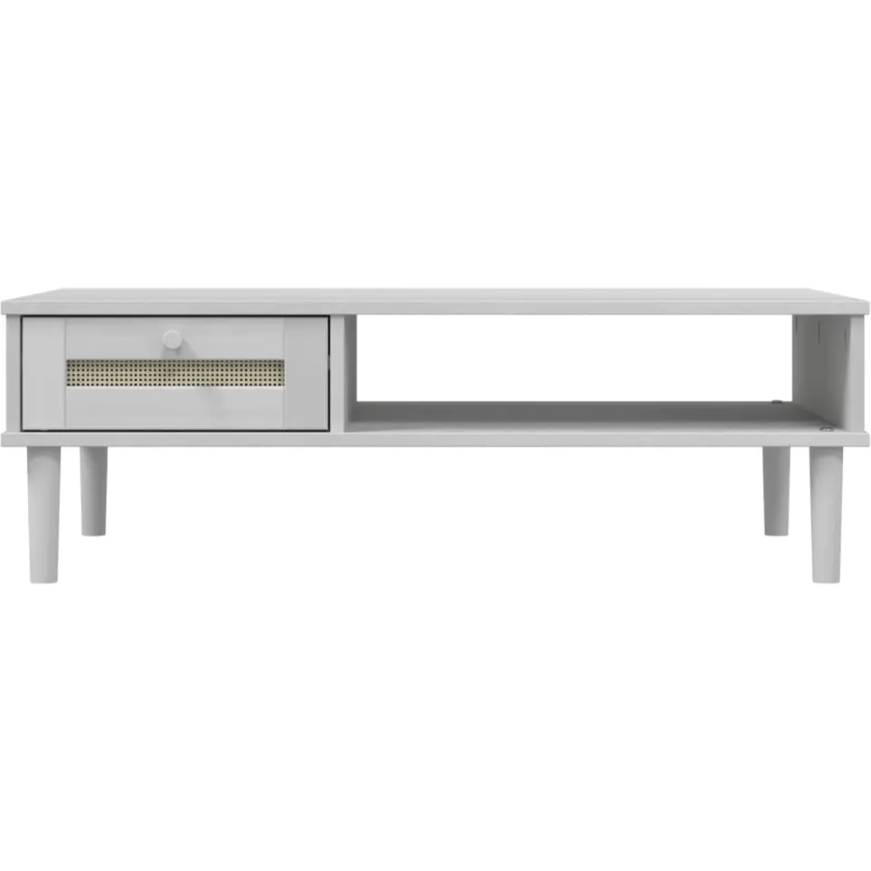 vidaXL Salontafel SENJA 100x55x33 cm rattan-look massief hout wit