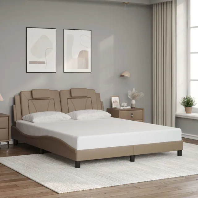vidaXL Bedframe "Viana" zonder matras cappuccinokleurig 160x200 cm Bruin