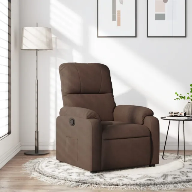 vidaXL Fauteuil verstelbaar microvezelstof bruin