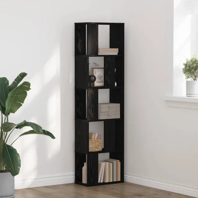 vidaXL Boekenkast 5.0-laags 45 x 23,5 x 162,5 cm Zwart Eiken, foto 2