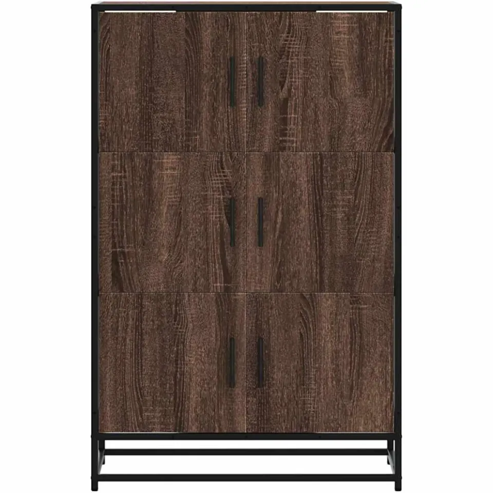 vidaXL Hoge kast 68x35x106,5cm bewerkt hout en metaal bruin eikenkleur, foto 4