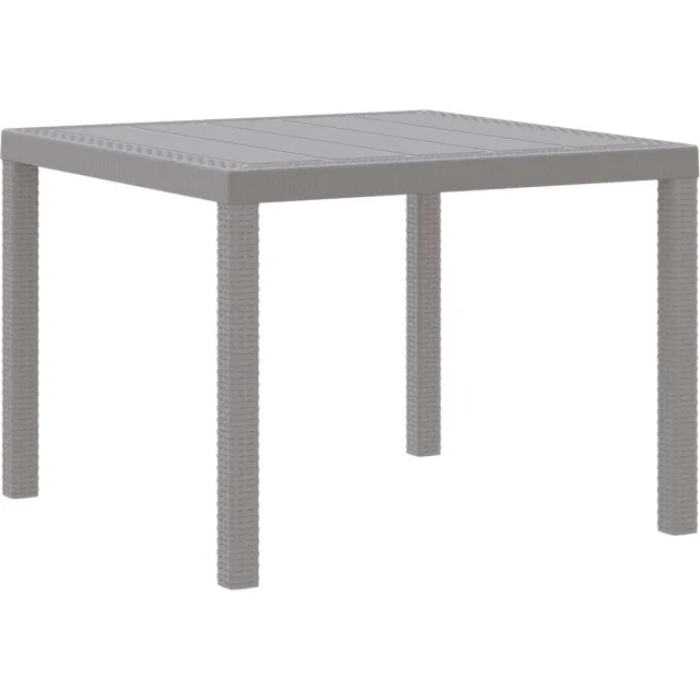 vidaXL Tuinstafel Lichtgrijs 100 x 100 x 73 cm poly rattan
