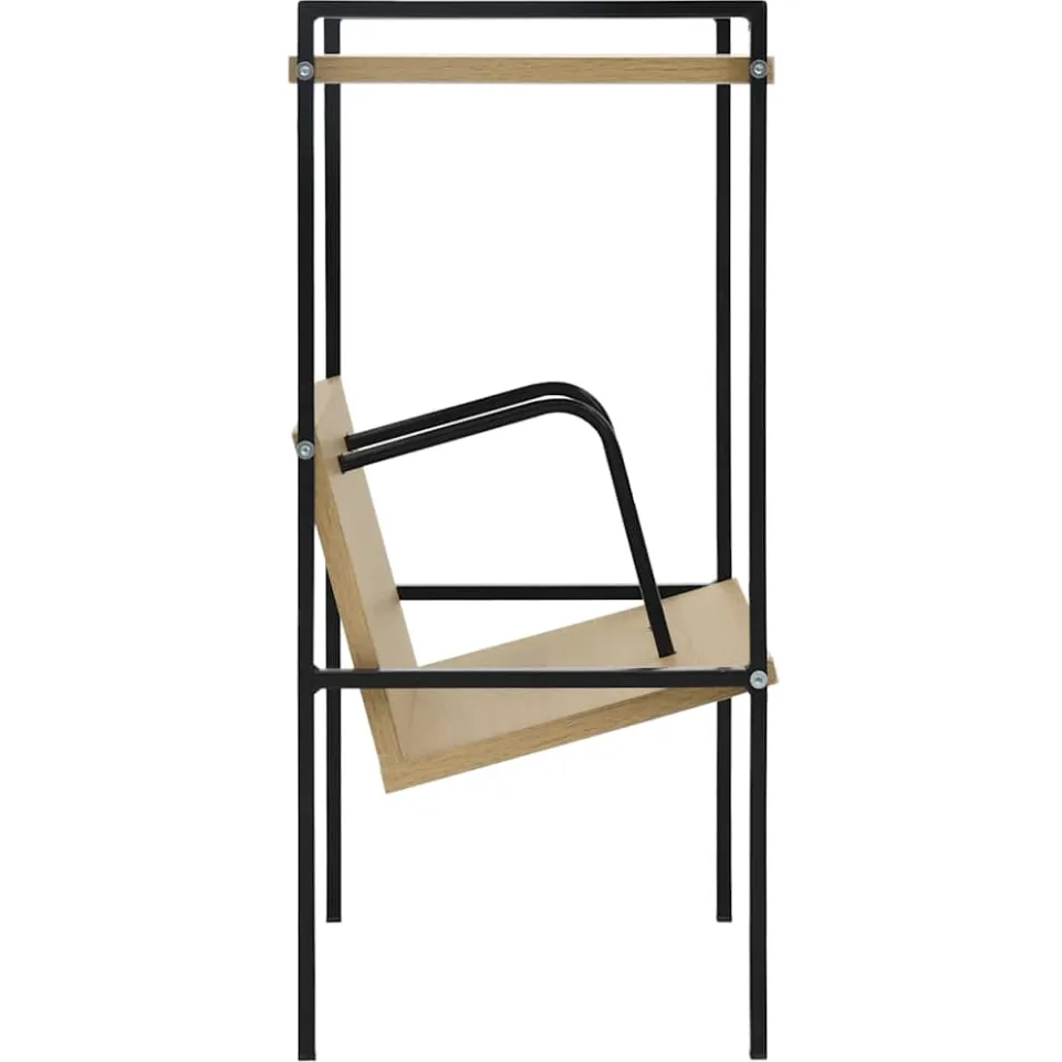 vidaXL Boekenkast 2 schappen 52x28x59 cm bewerkt hout zwart en eiken, foto 4