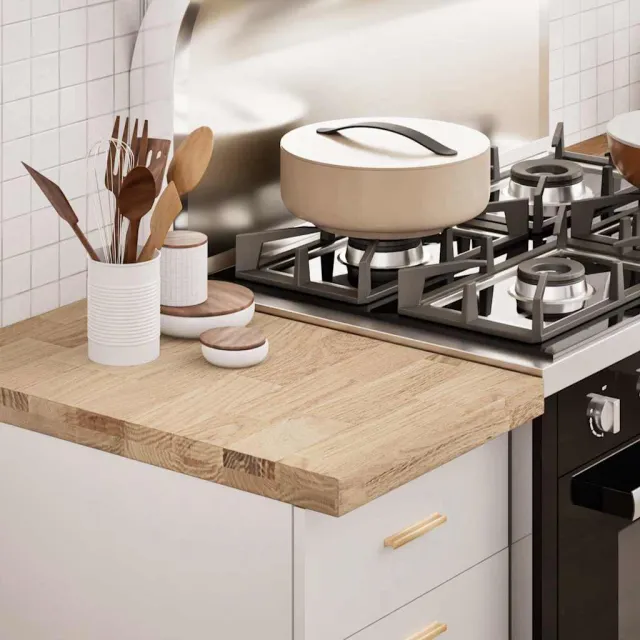 vidaXL Keuken werkblad rechthoekig 40x63,5x4 cm massief eikenhout Bruin