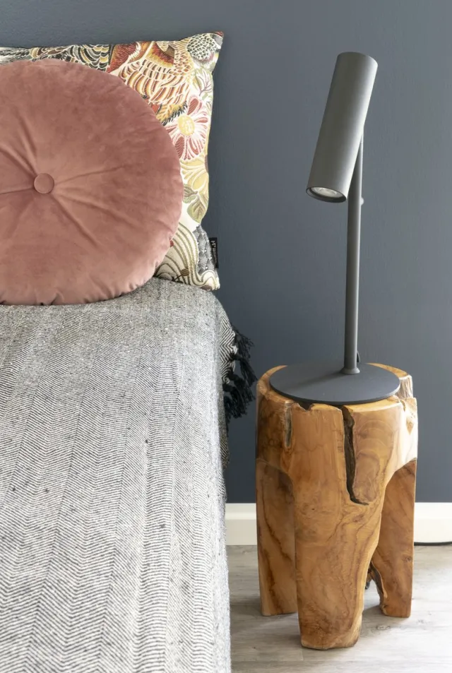 House Nordic Teak houten bijzettafel Rose - 26x26x40cm Bruin