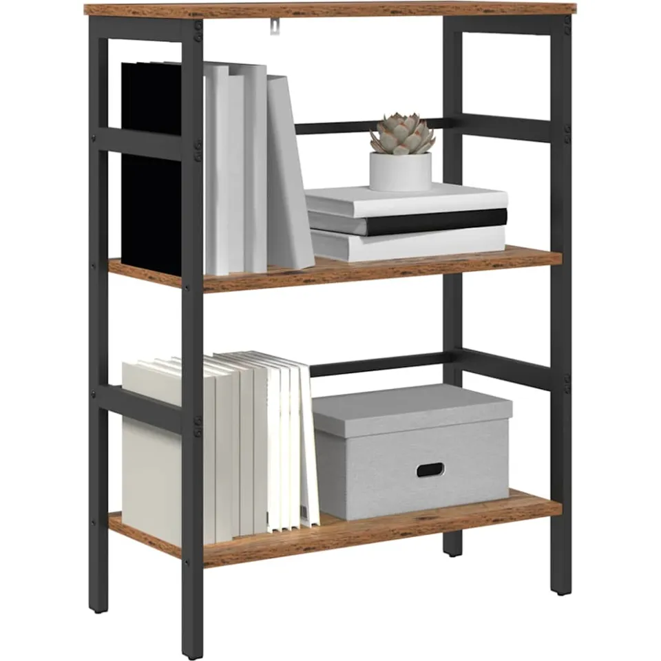 vidaXL Boekenkast 2-laags 60 x 29,5 x 81 cm Bewerkt hout Oud Hout Bruin