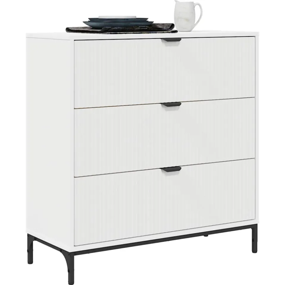 vidaXL Dressoir Wit 79,5 x 33 x 82 cm Bewerkt hout