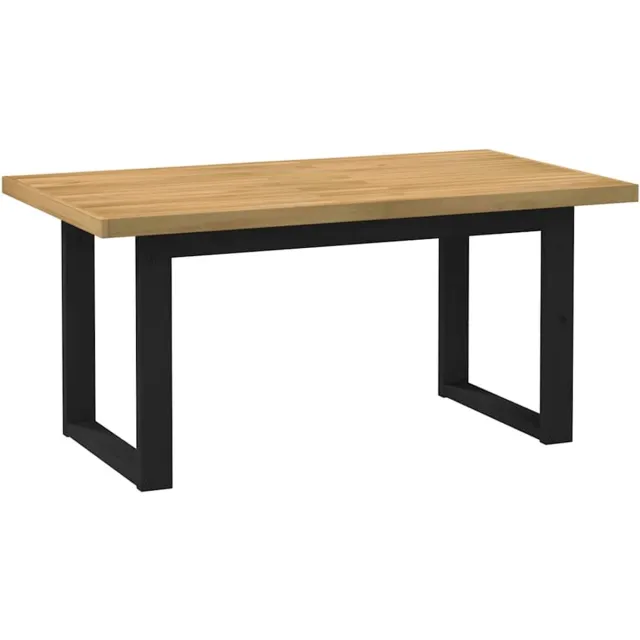 vidaXL Eettafel - NOAIN - U-vormige - poten - 160x90x75 - cm - massief - hout Naturel