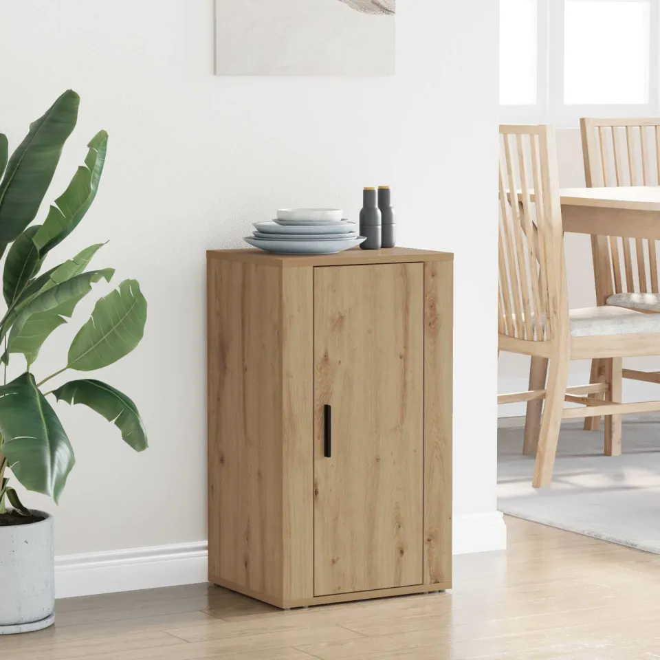 vidaXL Dressoir Artisan Eiken 40 x 33 x 70 cm Bewerkt hout, foto 3