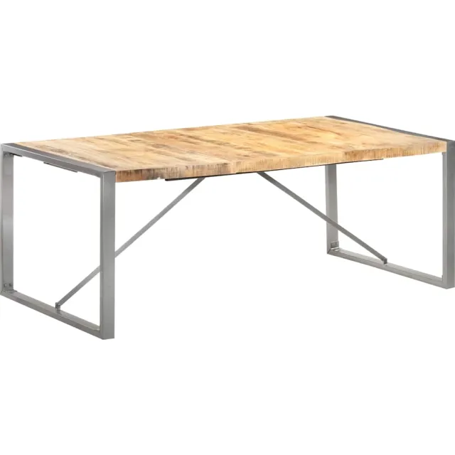 vidaXL Eettafel 200x100x75 cm massief ruw mangohout Bruin