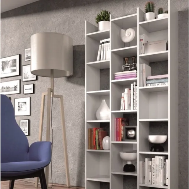 CaliCosy Bibliotheek 3 kolommen 15 compartimenten Italiaans - H192 cm Wit
