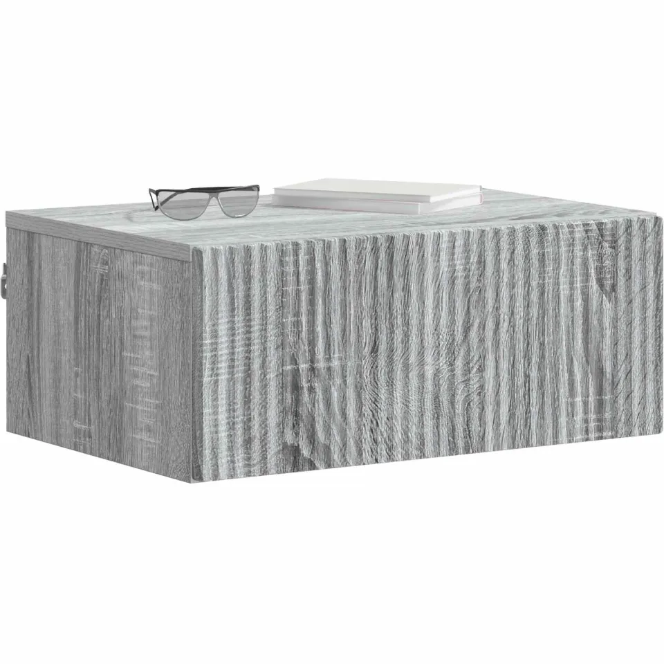vidaXL Wandbeugel Bedkast 2 st Grijs sonoma 49 x 34,5 x 20 cm