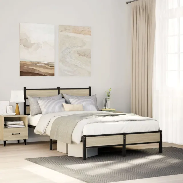 vidaXL Bedframe zonder matras hout sonoma eikenkleurig 120x200 cm