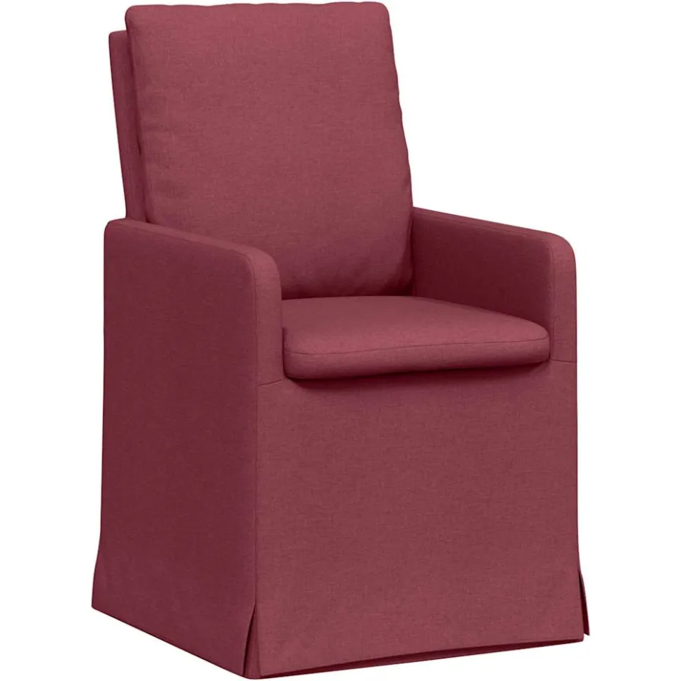 vidaXL Eettafelstoelen 2 st Stof Wijnrood 57 x 67 x 98 cm