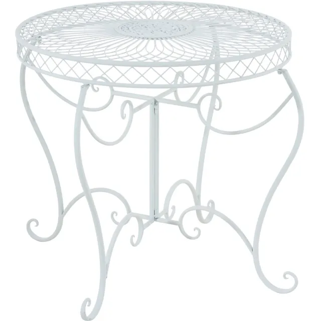 CLP Sheela - ronde tuintafel - Ø 76 cm - metaal - wit