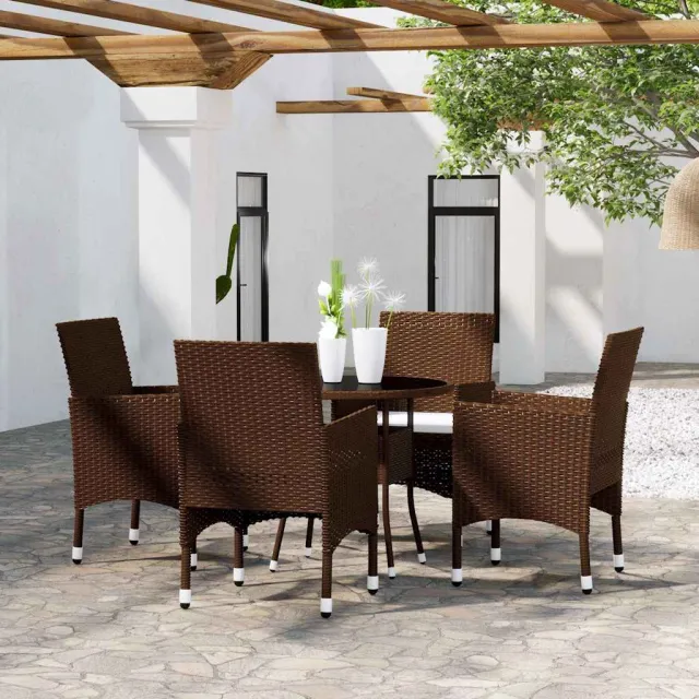 vidaXL 5-delige Tuinset poly rattan bruin, foto 2
