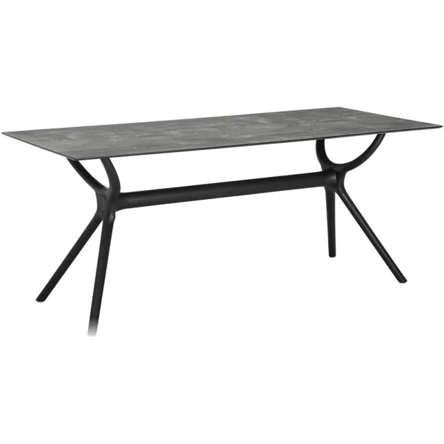 Vega Buitentafel Faro; 180x80x74 cm (LxBxH); Tafelblad beton, frame zwart; rechthoekig