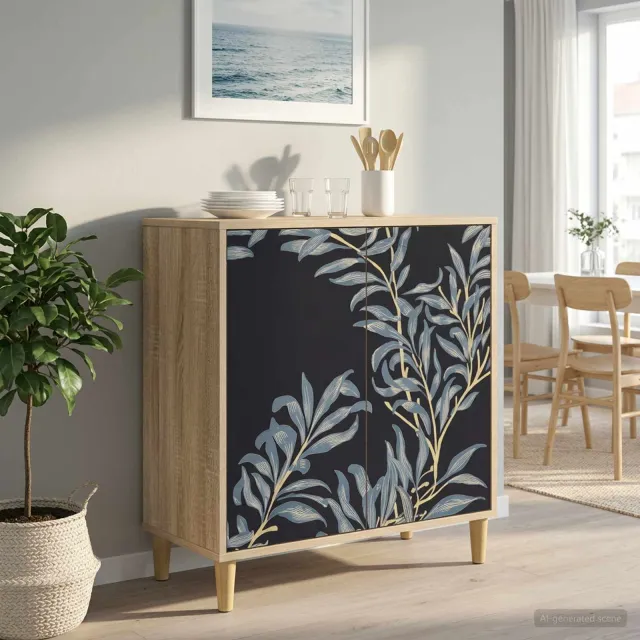 vidaXL Dressoir DOKKUM Sonoma 69 x 33 x 75 cm Bewerkt hout bruin, foto 2