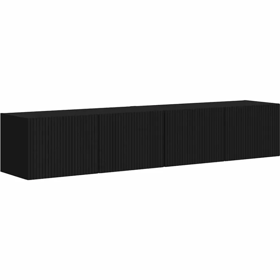 vidaXL TV Wandkast 2 st Zwart Bewerkt hout, foto 3