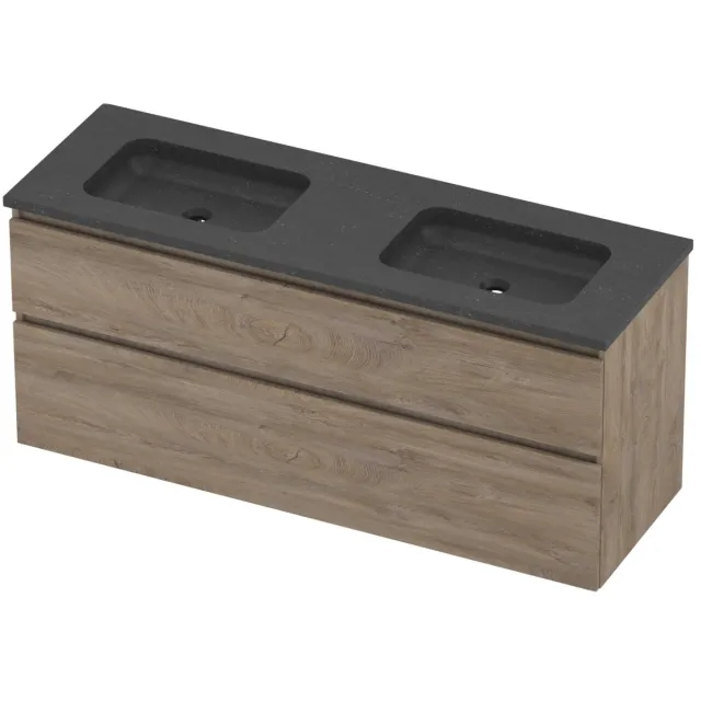 Proline Rollo Badmeubelset Hardsteen Elegant 140x46x62 cm Blue Stone Raw Oak Eiken