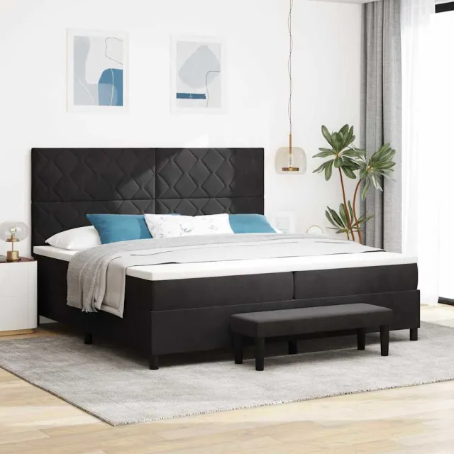 vidaXL Boxspring bed met hoofdeinde Zwart 200 x 200 cm Fluweel