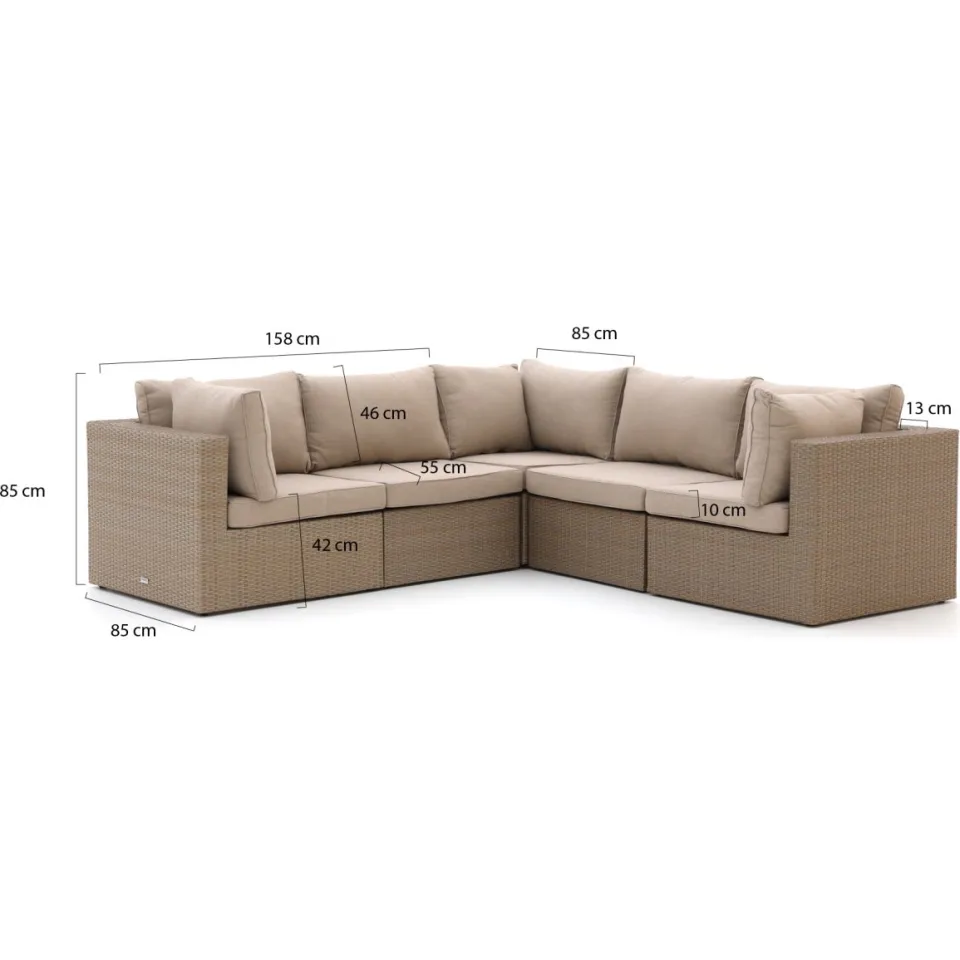Forza Furniture Forza Cecita/Cosiloft hoek loungeset met vuurtafel 6-delig taupe, foto 2