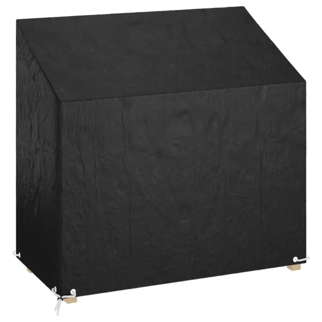 vidaXL Tuinbankhoes met 8 oogjes 130x70x70/88 cm polyetheen Zwart