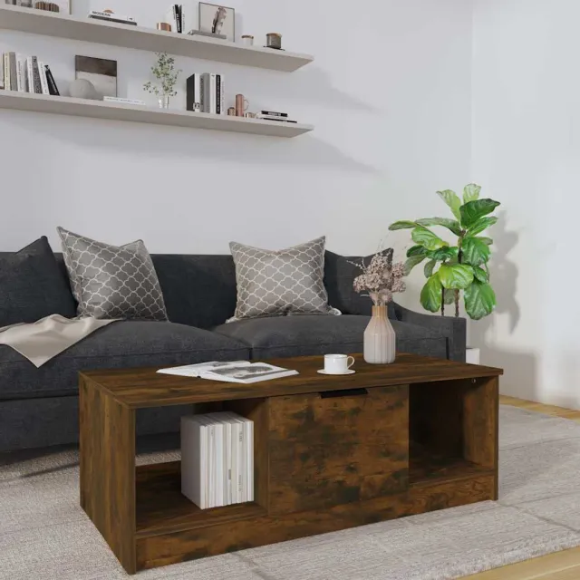 vidaXL Salontafel 102x50x36 cm bewerkt hout gerookt eikenkleurig, foto 2