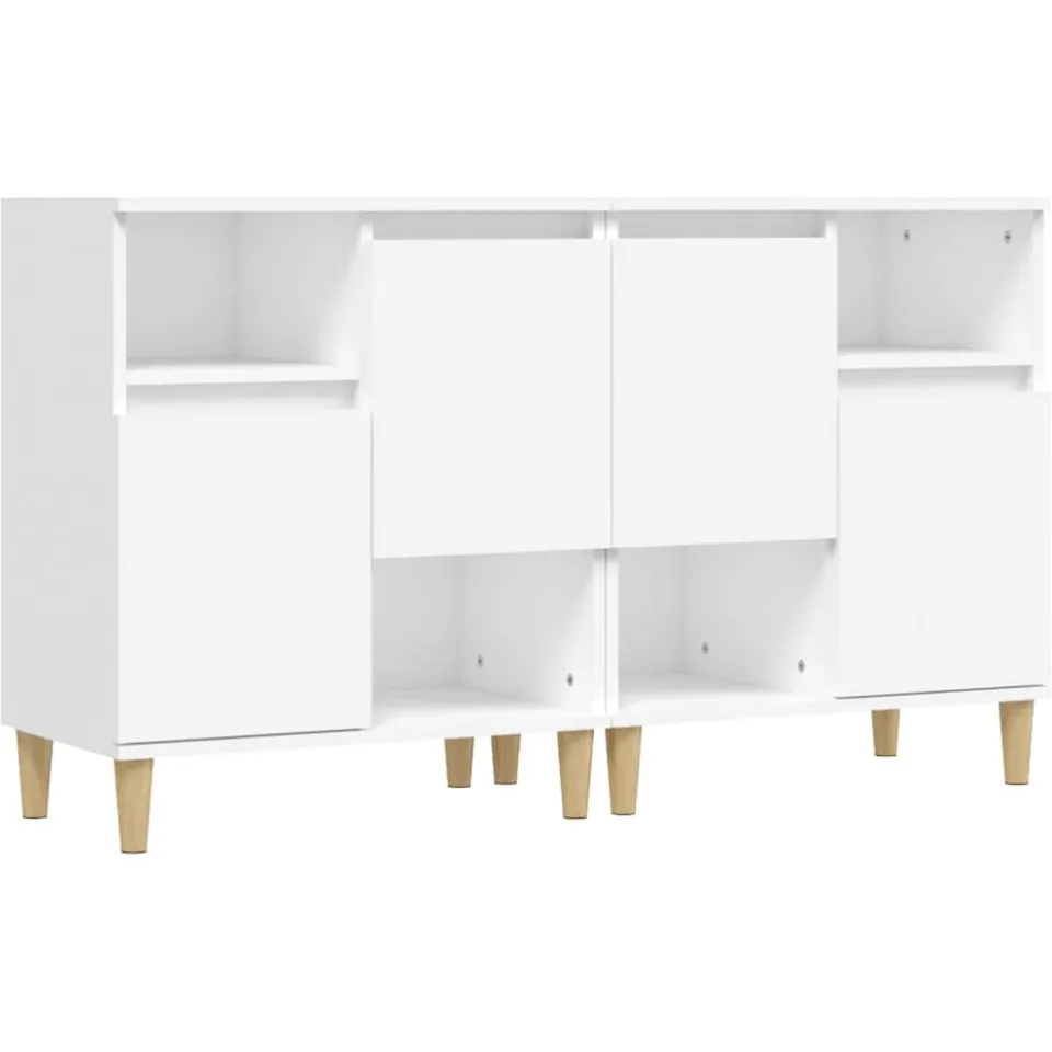 vidaXL Dressoirs 2 st 60x35x70 cm bewerkt hout wit