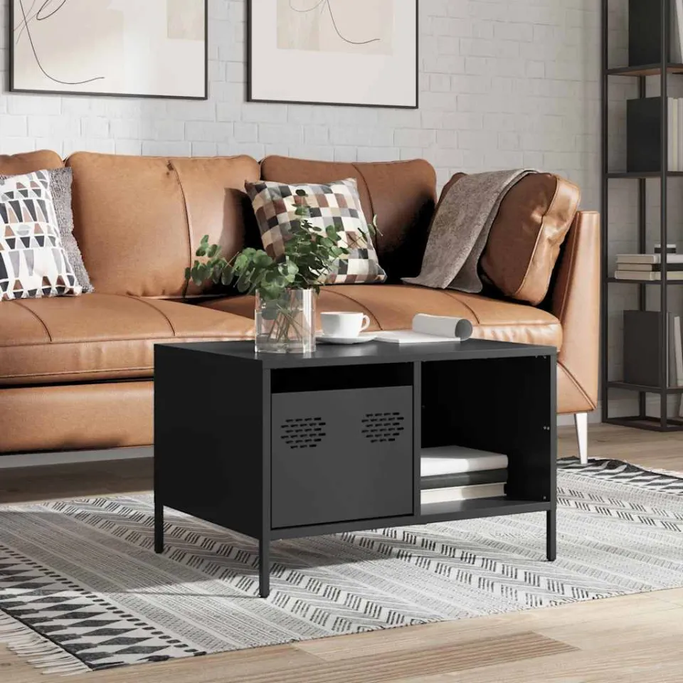 vidaXL Salontafel 68,5x50x43,5 cm koudgewalst staal zwart, foto 2