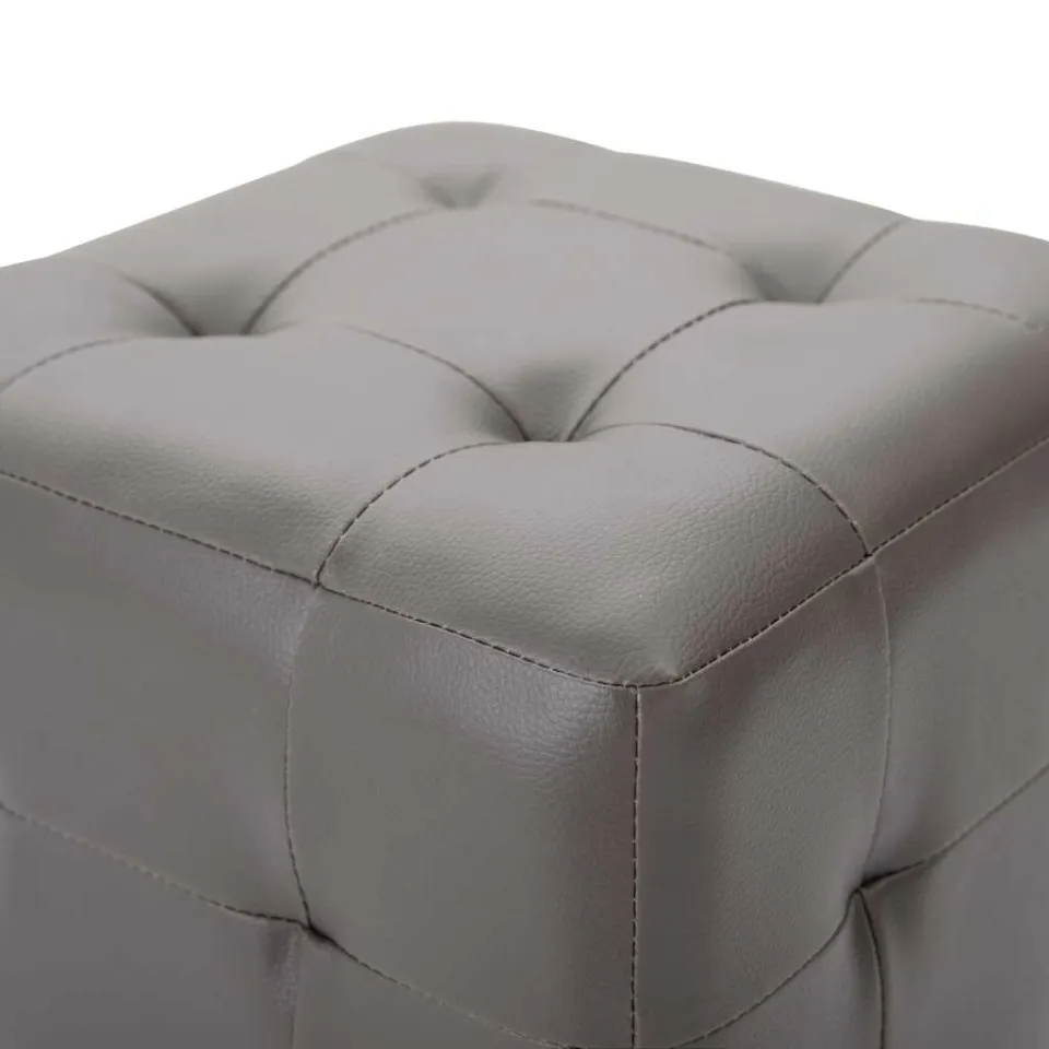 vidaXL Poef 2 st 30x30x30 cm kunstleer grijs, foto 4