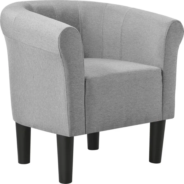 en.casa Kuipstoel Ariel schelpen fauteuil stof 70x70x58 cm grijs