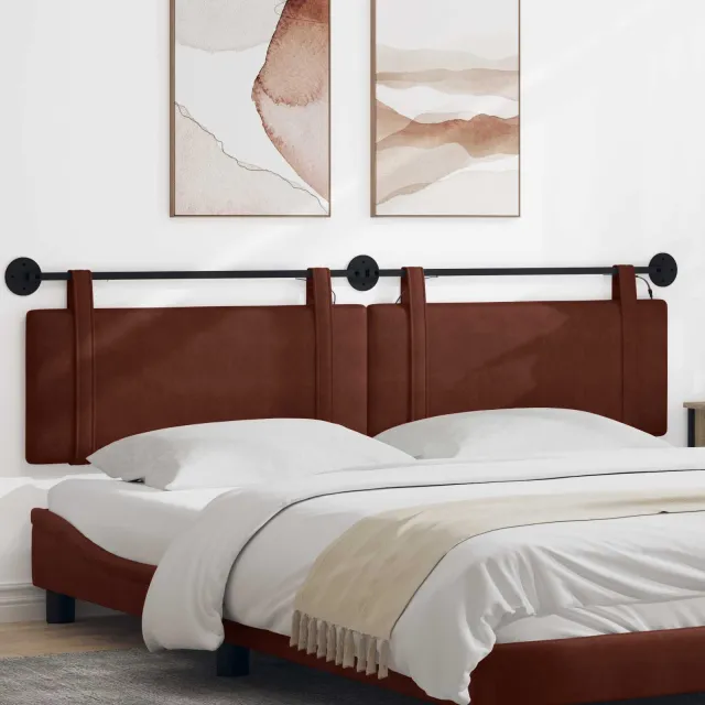 vidaXL Hangend hoofdbord Glanzend Bruin Antiek PU