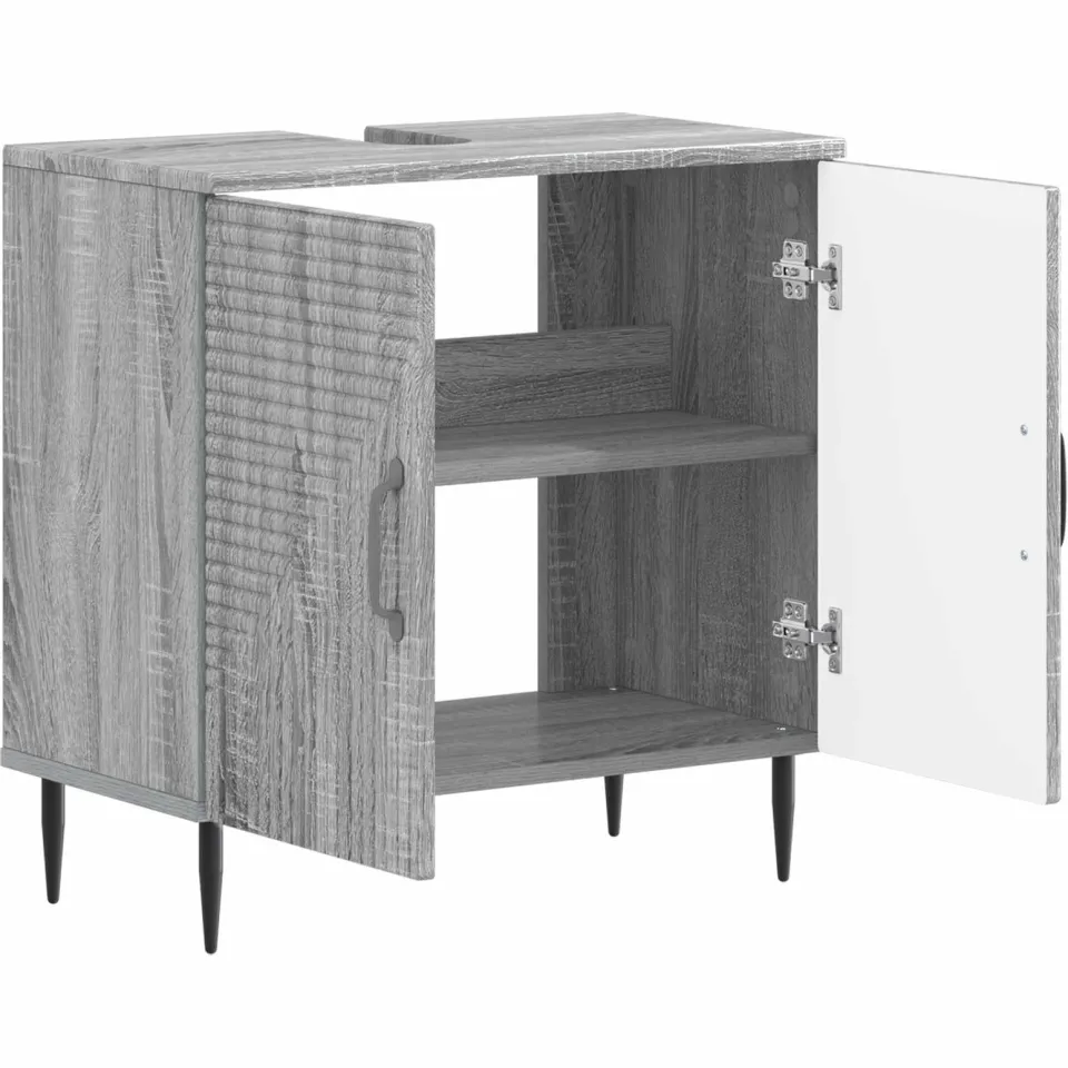 vidaXL Badkamer wastafelkast HAARLEM Grijs Sonoma 59,5 x 31,5 x 59 cm