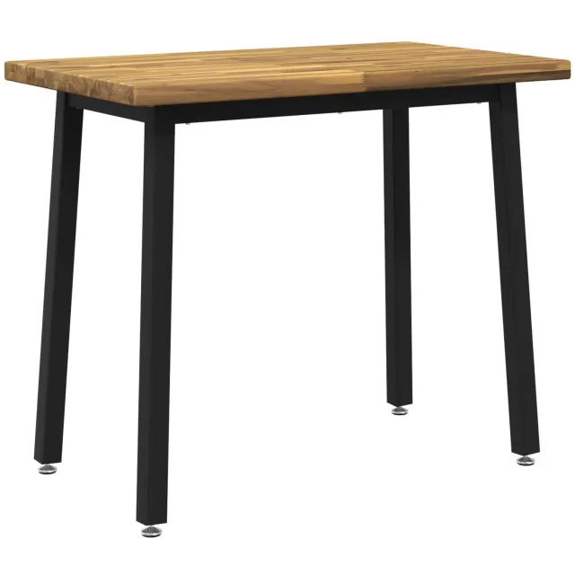 vidaXL Vierkante - Eettafel - 110 - x - 55 - x - 75 - cm - Massief - Acacia - Hout Whitewash en zwart